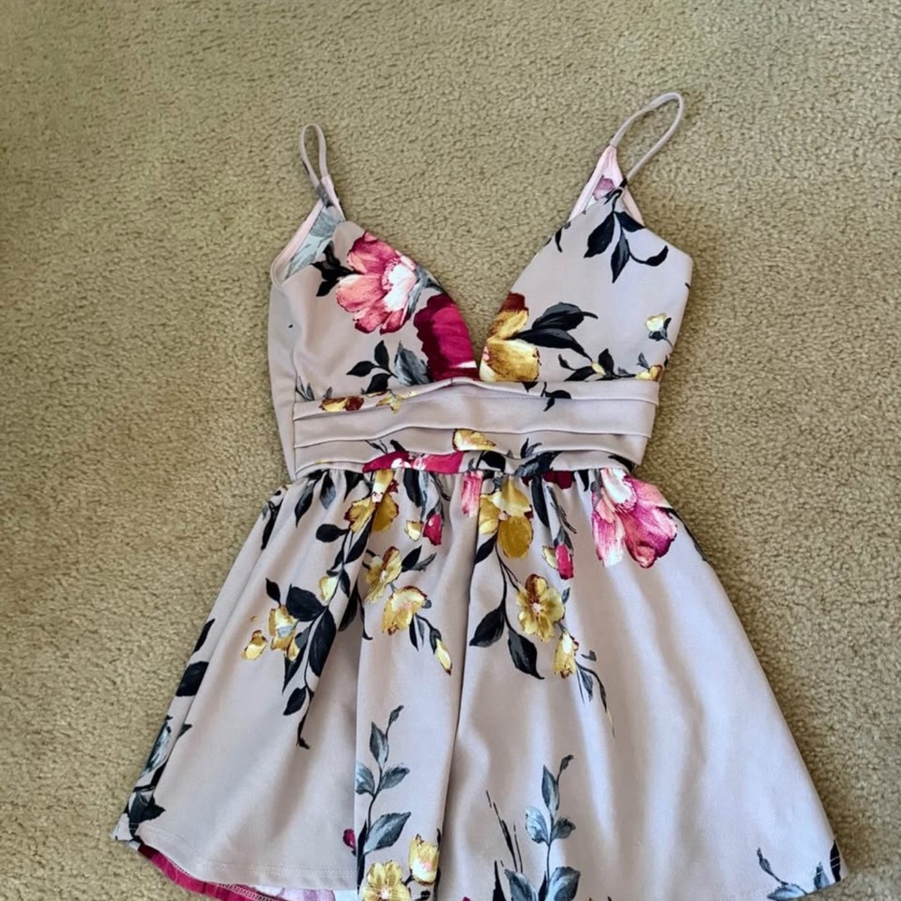 Floral Spaghetti Strap Romper
